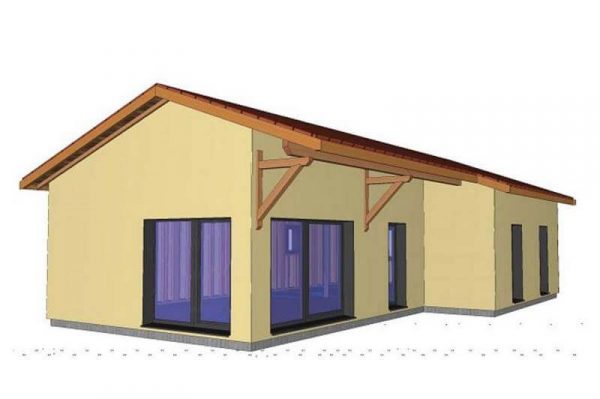 Plan 3D maison en ossature bois à Lozanne