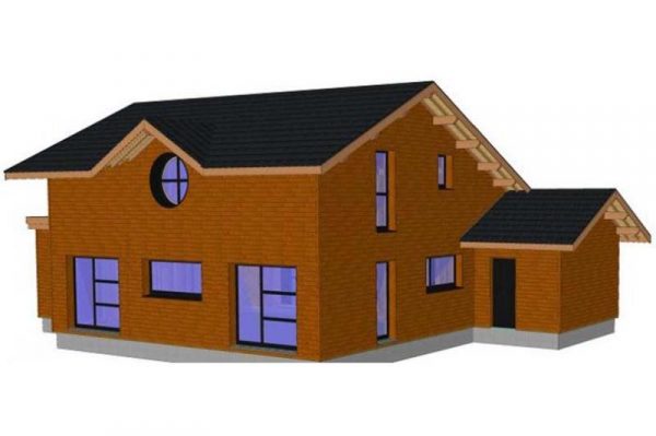 Plan 3D maison en ossature bois - Saint-Ours, Puy-de-Dôme (63)